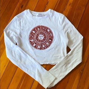 celestial long sleeve crop top